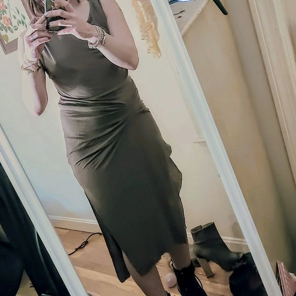 All Saints Riviera Tavi Ruched Jersey Maxi Dress - Picture 5 of 5